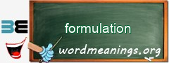 WordMeaning blackboard for formulation